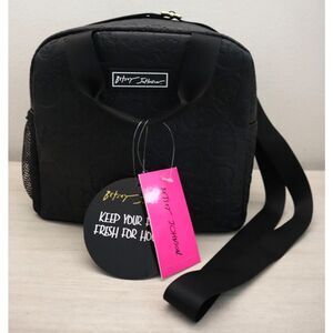 Betsey Johnson TBJ-1309 Black Skull Embossed Domed Insulated Lunch Tote Bag